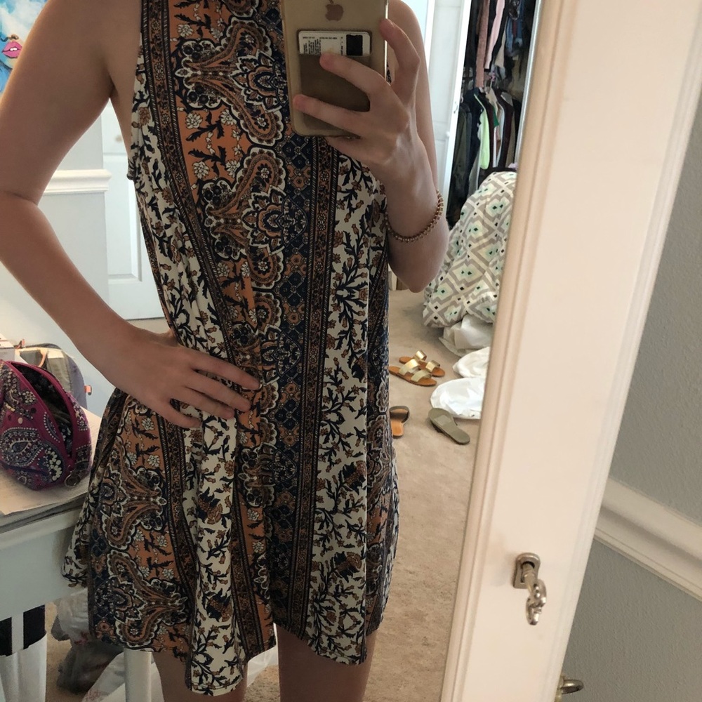 High neck flow dress